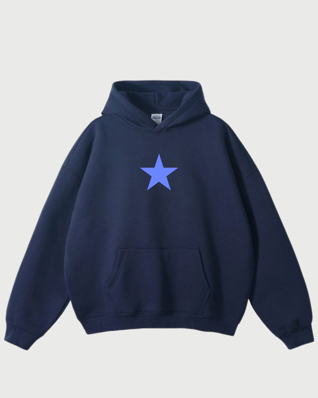 navy leopard star hoodie