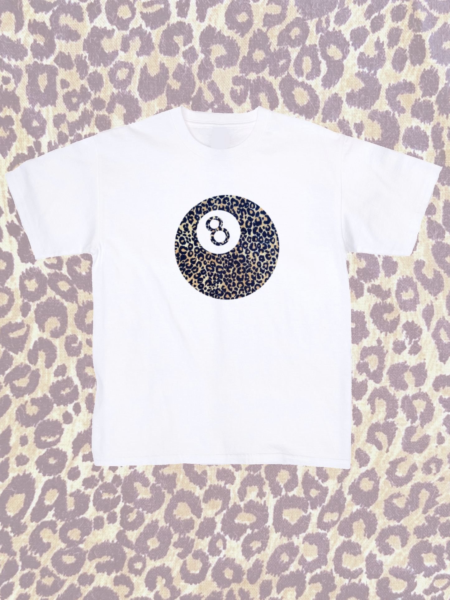 small 8ball leopard babytee