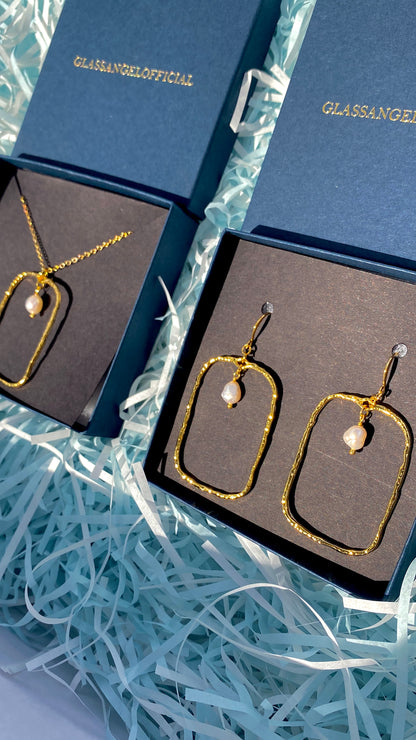 hammered pearl jewellery set ✩