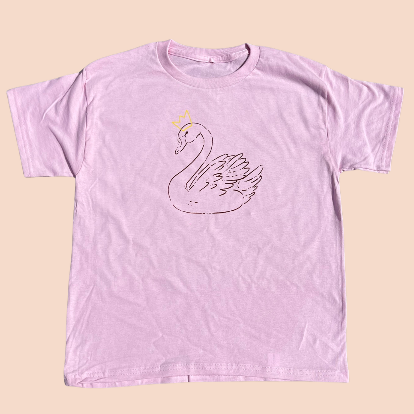 Pink Crown Swan Tee - Medium