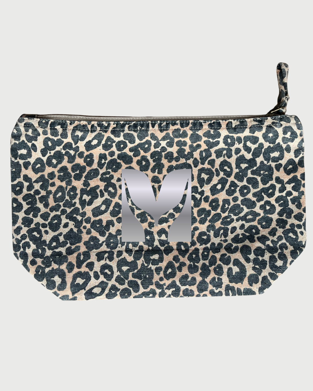 leopard print zippy canvas pouch