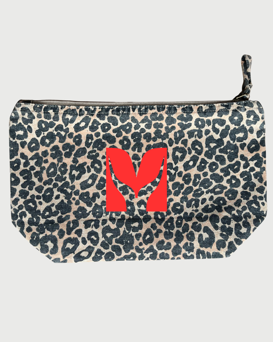 leopard print zippy canvas pouch