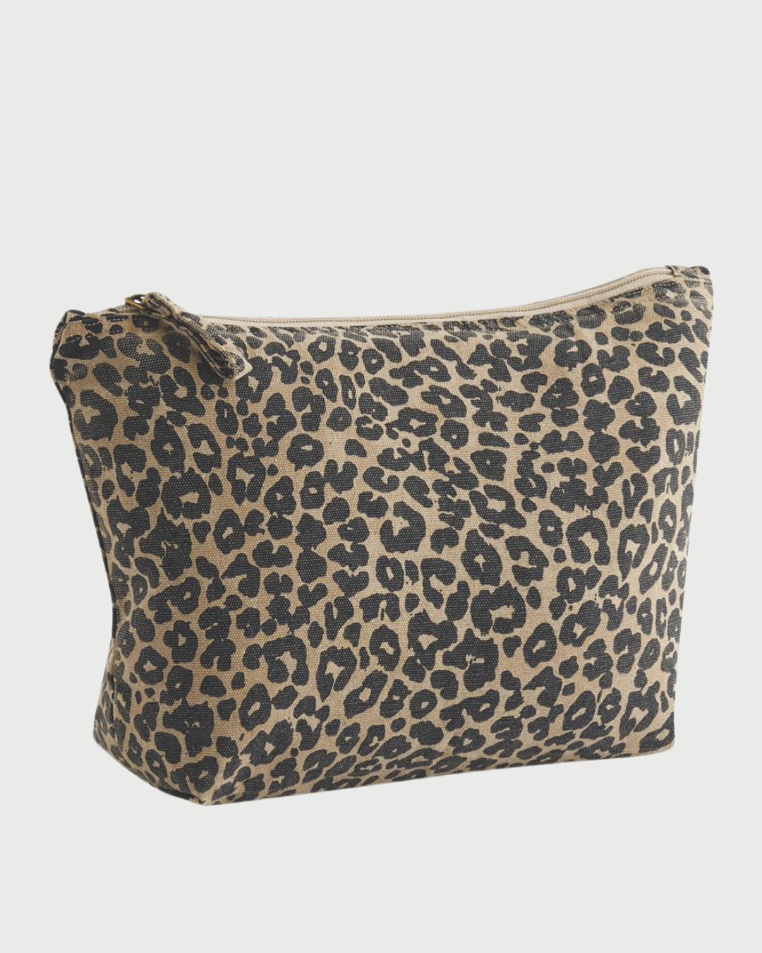 leopard print zippy canvas pouch